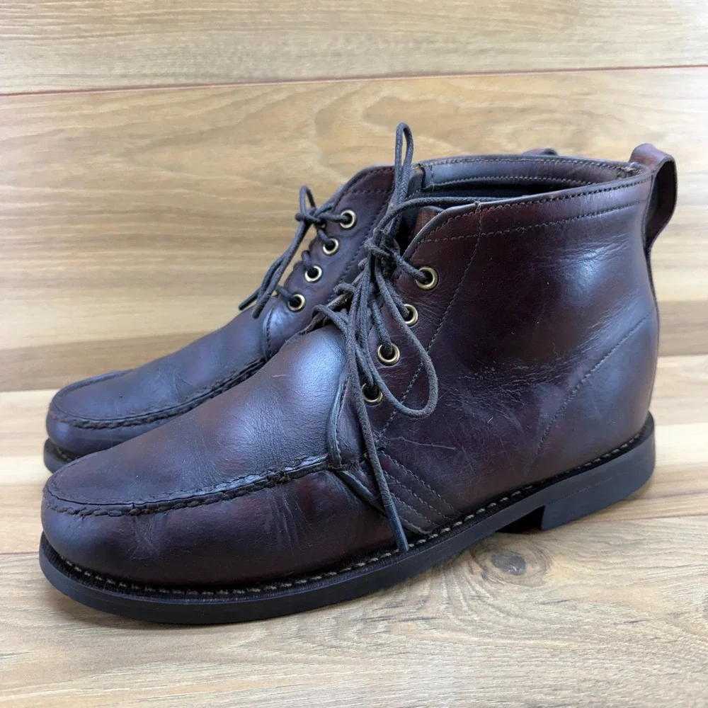 ORVIS Gokey Sauvage Moc Toe Chukka Boot Mens 9.5 D Brown Leather Hikers USA Made